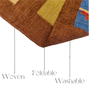 Tapis Dhurries en coton de soie tissé à la main à motifs géométriques Tapis Kilim en jute de meilleure qualité Tapis Kilim brodés au design vintage - Product Image 3