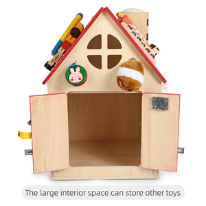 Nouveautés : Jouet éducatif précoce pour le développement, maison Montessori en bois multi-activités pour l'initiation des tout-petits - Product Image 6