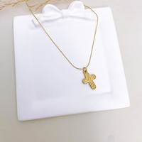 Collier pendentif croix populaire européen et américain - Accessoire féminin inaltérable pour la décoration