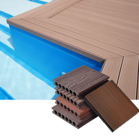 Revêtement de sol extérieur en PVC co-extrusion Caractéristique imperméable au design moderne en composite WPC pour terrasse extérieure
