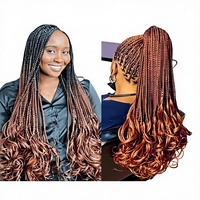 Extensions de cheveux tressés à ondulations lâches, en crochet, résistantes à la chaleur, grandes ondulations longues et bouclées