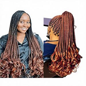 Estensioni per capelli all'uncinetto con onde larghe, stile europeo, americano e africano, in fibra resistente alle alte temperature, per trecce e capelli ricci lunghi e mossi - Product Image 2