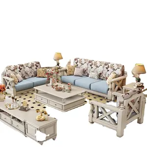 Custom Nordic solid wood sofa L-shaped sofa 1+2+3 sofa living room furniture set