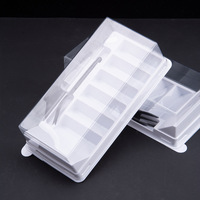 Boîte d'emballage transparente en PET trapézoïdale pour gâteau de haricot mungo de style chinois, pour rouleaux de peau de tigre, boîte à emporter pour tranches, couverts et aliments