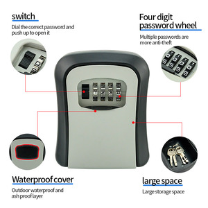 Giảm giá đầy đủ ABS nhựa Key khóa hộp 4 chữ số Combo không thấm nước tường Key an toàn với mật khẩu mở khóa ẩn bên ngoài - Product Image 3