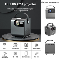Mini projecteur portable A5, sortie haut-parleur stéréo 3W, 320 lumens ANSI, 8 Go 64 Go, projecteur vidéo LED Android 4K A5