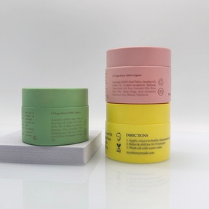 Pot cosmétique de luxe en verre rose givré vide pour crème visage, corps et yeux 50g, avec couvercles - Product Image 4