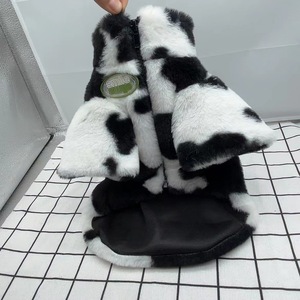 Manteau en coton imprimé vache pour animaux de compagnie, vêtements d'hiver chauds pour petits et moyens chiens, Teddy Bichon Sherry - Product Image 3