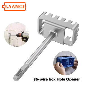 Cortador de Orificios Cuadrados LAANCI <span class=keywords><strong>para</strong></span> Ranurado de Paredes de Cajas Eléctricas, Compatible con Taladros Rotatorios SDS Plus - Product Image 1