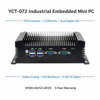PC industriel embarqué YCT Intel N100 J6412 J4125 sans ventilateur 2 ports COM RS232 GPIO double LAN 2.5G DDR4 M.2 SSD Win 11 Linux IoT