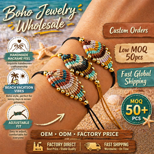 Bracelet en macramé bohème Go2boho, fait main, coloré, bijoux de plage, réglable, tissé, cadeau d'amitié pour femmes - Product Image 1