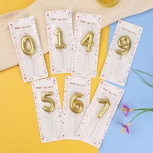 Bougies numérotées 0-9 Or et Argent, fournitures promotionnelles pour fêtes, pour la décoration de gâteaux d'anniversaire, inserts plaqués or en boîte - Product Image 1