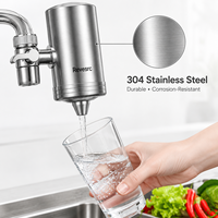Keran Pemurni Air Revesrc 304 Stainless Steel dengan Karbon Aktif & Keramik, Laju Alir 2L/mnt, Ramah Lingkungan untuk Penggunaan Dapur Rumah Tangga