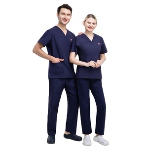<span class=keywords><strong>Blouse</strong></span> Médicale Unisexe Manches Courtes en Spandex/<span class=keywords><strong>Coton</strong></span> pour Médecins et Infirmiers, Uniforme de Bloc Hospitalier - Product Image 2
