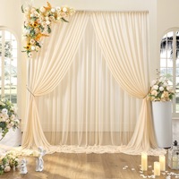 Lumoire Celebration Rideau de fond en gaze transparente pour arche de mariage, texture haut de gamme, pour événements transfrontaliers