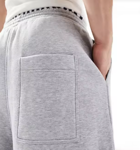 <span class=keywords><strong>Pantaloni</strong></span> <span class=keywords><strong>Capri</strong></span> Larghi da Uomo in French Terry con Vita Alta e Doppia Fascia in Vita, Stile Streetwear, Comodi e Morbidi - Product Image 5