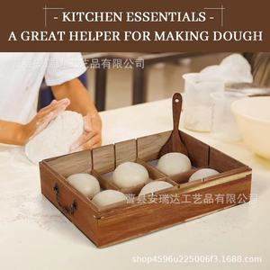 Caja de almacenamiento de masa de madera de acacia con base de malla, capacidad para 4-6 bolas, para hacer pizza - Product Image 5