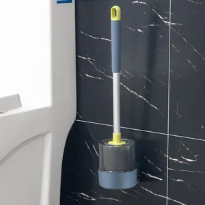 Set di scopini e supporto per la pulizia del bagno a parete o a pavimento senza chiodi con vite di base drenante