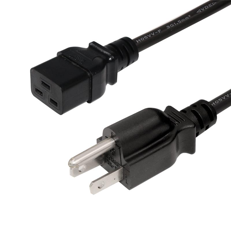 Американский американский стандарт SJT SVT 12AWG 14AWG 18AWG 15a 125v IEC шнур питания NEMA 5-15P к кабелю iec C19