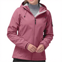 Veste softshell en coton à capuche pour femme, imperméable, respirante, coupe-vent, légère, pour la randonnée, le ski, unie