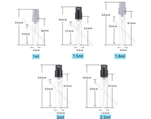 Nhà máy 1ml 1.2ml 1.5ml 1.8ml 2ml <span class=keywords><strong>2.5ml</strong></span> mẫu thử nghiệm Nước hoa thủy tinh phun chai - Product Image 3