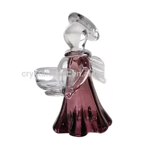 Factory price blown lovely little glass angel figurines for candle
