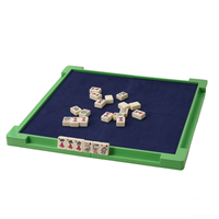 Table de Mahjong portable et pliable en plastique écologique, design minimaliste avec support de tuiles intégré, format mini pour 4 joueurs, idéale pour les voyages