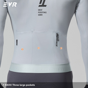Maglia da Ciclismo <span class=keywords><strong>Evr</strong></span> Pro Fit Team Racing Club, Leggera e Riflettente, Manica Lunga per Uomo - Product Image 4