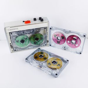 Casete de Audio Transparente de 50 Minutos, Bobinas Doradas, Plateadas y Rosas, Retro, Coleccionable, Grabable, de Plástico ABS - Product Image 1