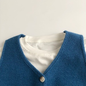 Primavera autunno bambini ragazzi ragazze in tinta unita Casual blu senza maniche canotta gilet lavorato a maglia per bambini - Product Image 6