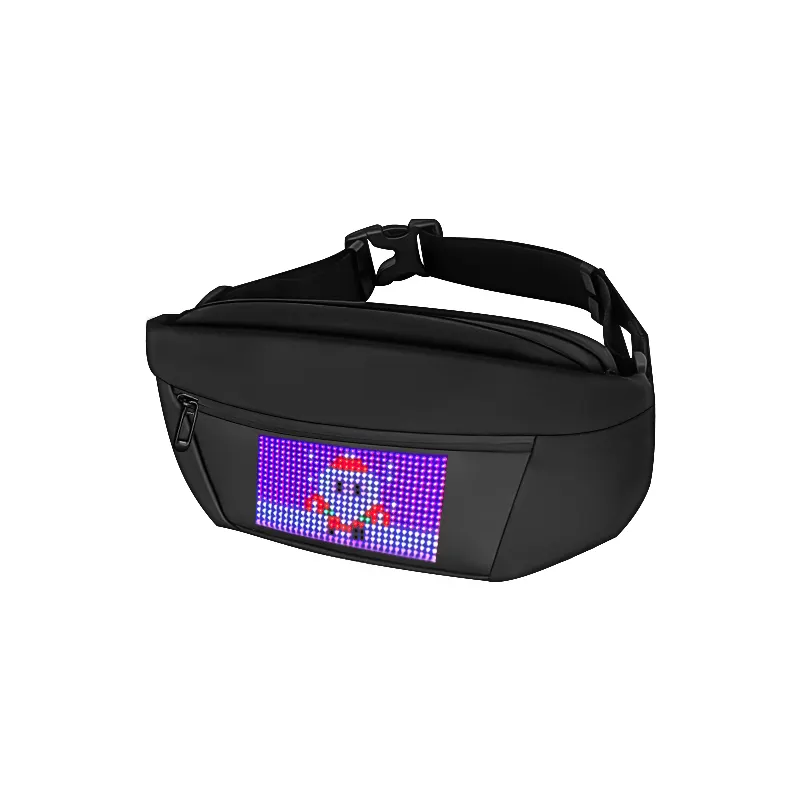 Bolso de pecho dinámico con pantalla Led para hombre y mujer, Cangurera deportiva resistente al agua, elegante, con aplicación LED