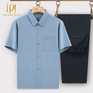 Lässiges Sommer outfit für ältere Männer mittleren Alters 60-70-80 Jährige Lose Eisse ide <span class=keywords><strong>Opa</strong></span> Shirt Set Papas bequeme Kleidung - Product Image 2