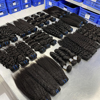 Extensiones de Cabello Humano Natural 100% Sin Procesar, Cabello Rizado Indio, Vietnamita y Birmano, de un Solo Donante, al por Mayor