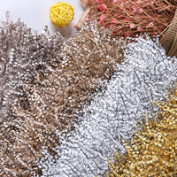 3D Ausgehöhlter Geldbaum Jacquard-Samtstoff Polyester Flauschiges Plüschtextil für Vorhänge Kissen Decken Wohndekoration Sofort Lieferbar