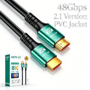 Câble vidéo HDTV Ultra HD 8K Premium, version 2.1, 48 Gbps, 8K 60 Hz, conducteur en acier plaqué cuivre doré pour téléviseur, moniteur, PC, ordinateur portable - Product Image 1