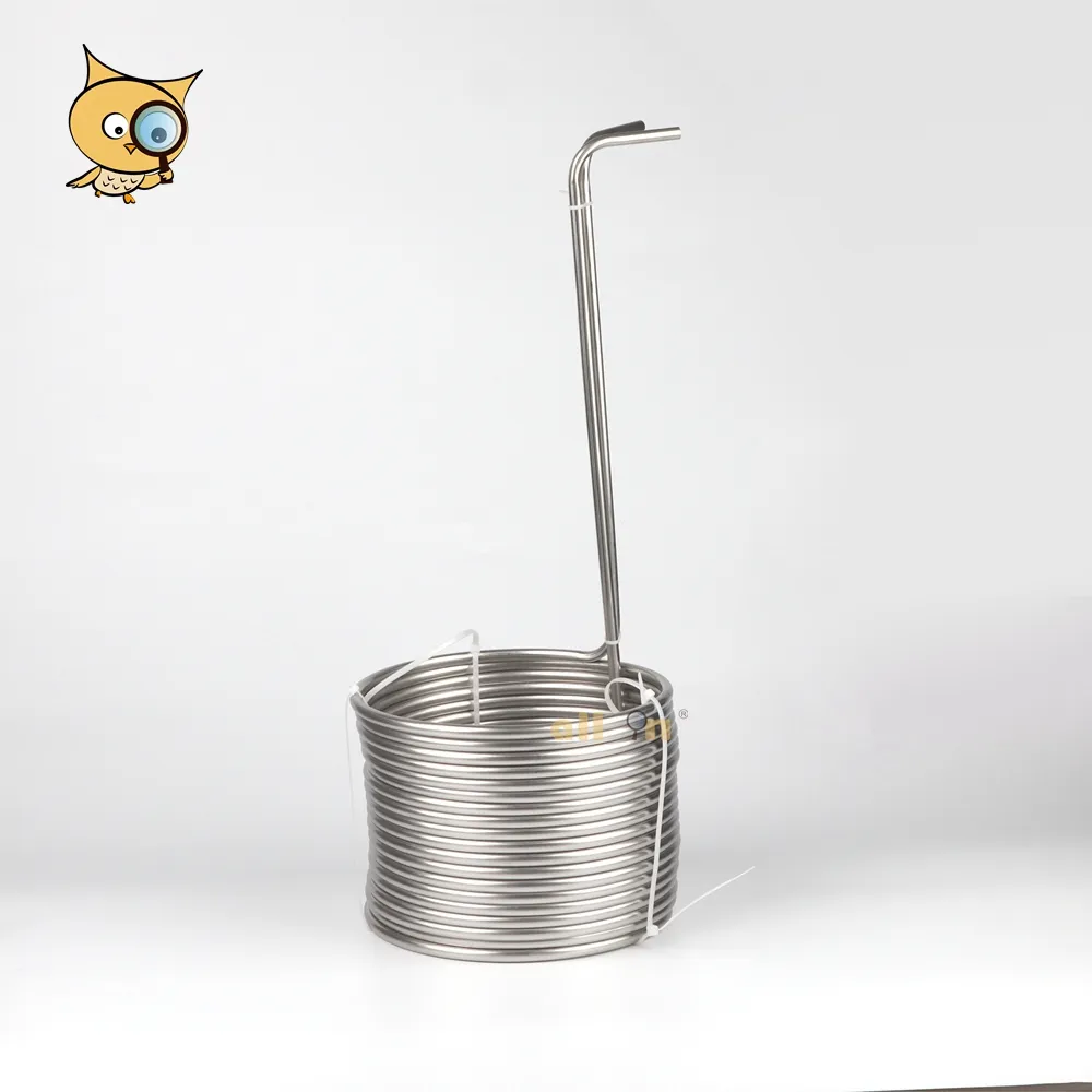 ALL IN Hot Selling 304 Stainless Steel Homebrew Food Grade Tube Heat Exchanger Immersion Wort Chiller 15メートルCooling CoilためBrew