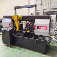 Scie à ruban horizontale à double colonne entièrement automatique GZ4250 pour la découpe des métaux avec moteur de 5,5 kW, tensionnement manuel, CNC