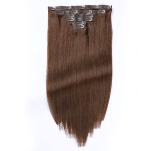 Extensiones de Cabello Virgen Europeo Liso Marrón Medio de 8-28 Pulgadas, Fáciles de Usar para Principiantes, con Clip de Seguridad <span class=keywords><strong>P</strong></span> <span class=keywords><strong>U</strong></span>, Más Vendidas - Product Image 3