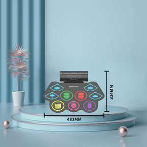 Gran oferta, Mini batería eléctrica integrada, almohadilla de práctica, batería de tambor, tambor enrollable de mano <span class=keywords><strong>Musical</strong></span> - Product Image 2