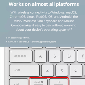 Kit clavier et souris sans fil Mk950 double mode, fin et léger pour un confort silencieux - Product Image 5