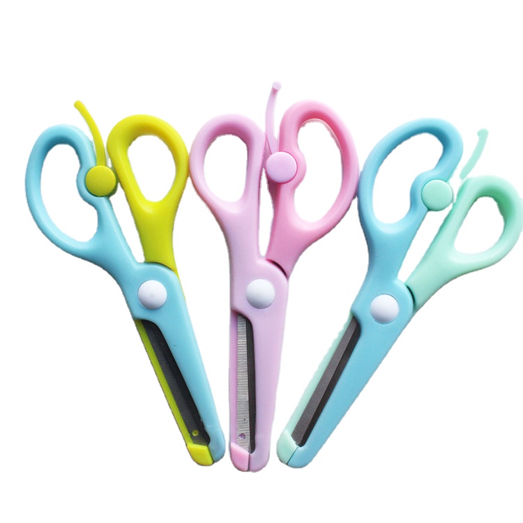 Двухцветные безопасные ножницы из нержавеющей стали ABS для детей