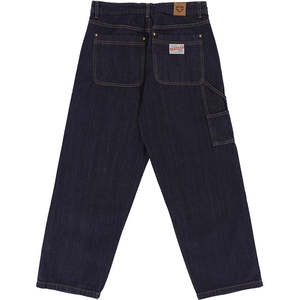 Vente en gros : Jean en denim brut pour homme, coupe bootcut, coupe ample, grandes tailles, avec logo personnalisé, patchs à rivets, double genouillère, style mode, skate, décontracté, baggy, charpentier - Product Image 4