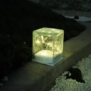 NHWS Latest Atmospheric Crystal Glass LED Outdoor Waterproof Garden Lawn Night Lighting Solar Garden Landscape Decorative Light
