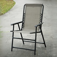Ensemble de chaises de plage pliantes rapides avec table latérale et porte-gobelet, structure métallique, tissu respirant pour jardin et camping