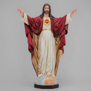 Vente en gros d'usine Statues religieuses catholiques en résine Cadeaux chrétiens commémoratifs pour elle Figurine <span class=keywords><strong>de</strong></span> bébé en gros Sacré-Cœur <span class=keywords><strong>de</strong></span> Jésus - Product Image 1