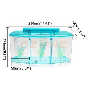 LED Light Acrylic Three Splits Betta Fish Bowl Triple <strong>Bow</strong> Fighting Isolation Breed Box for <strong>Aquarium</strong> - Product Image 6