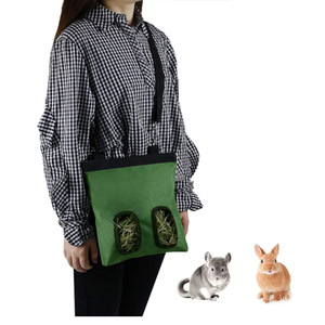 Custom-made <b>rabbit</b> feeding bags, feed bags, hay bags, two-hole pet <b>cage</b> hanging chinchilla feeding bags. - Product Image 1