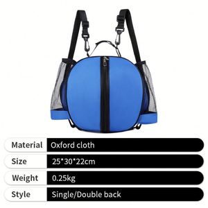 Sac de basket-ball personnalisé bleu, cadeau promotionnel, sac de sport portable pour le plein air, sac de collection de ballons de basket avec logo - Product Image 4