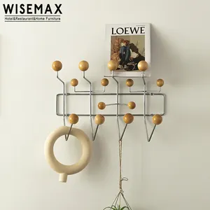 حامل منظم الأثاث من WISEMAX, حامل منظم الأثاث من WISEMAX رف معلق على الحائط ديكور للمدخل والأبواب الأمامية والمطبخ والطرقة ديكور الحائط حامل مفاتيح معدني السنانير