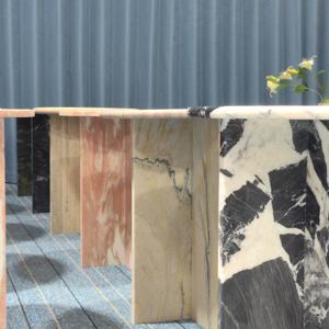 Lüks Oturma Odası Özel Yuvarlak Modern Sehpa Tabanı İçin Toptan Premium İtalyan Siyah Beyaz Mermer Plakalar - Product Image 3